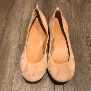 J. Crew nude suede flats